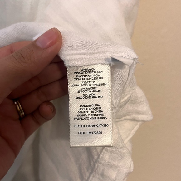 Anthropologie White Checkered Short Sleeve Top, Small - Picture 5 of 5